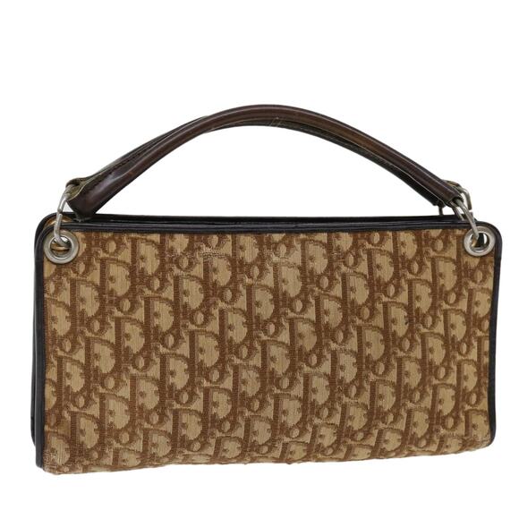 DIOR Trotter Canvas Hand Bag Canvas Brown - Picture 1 of 12